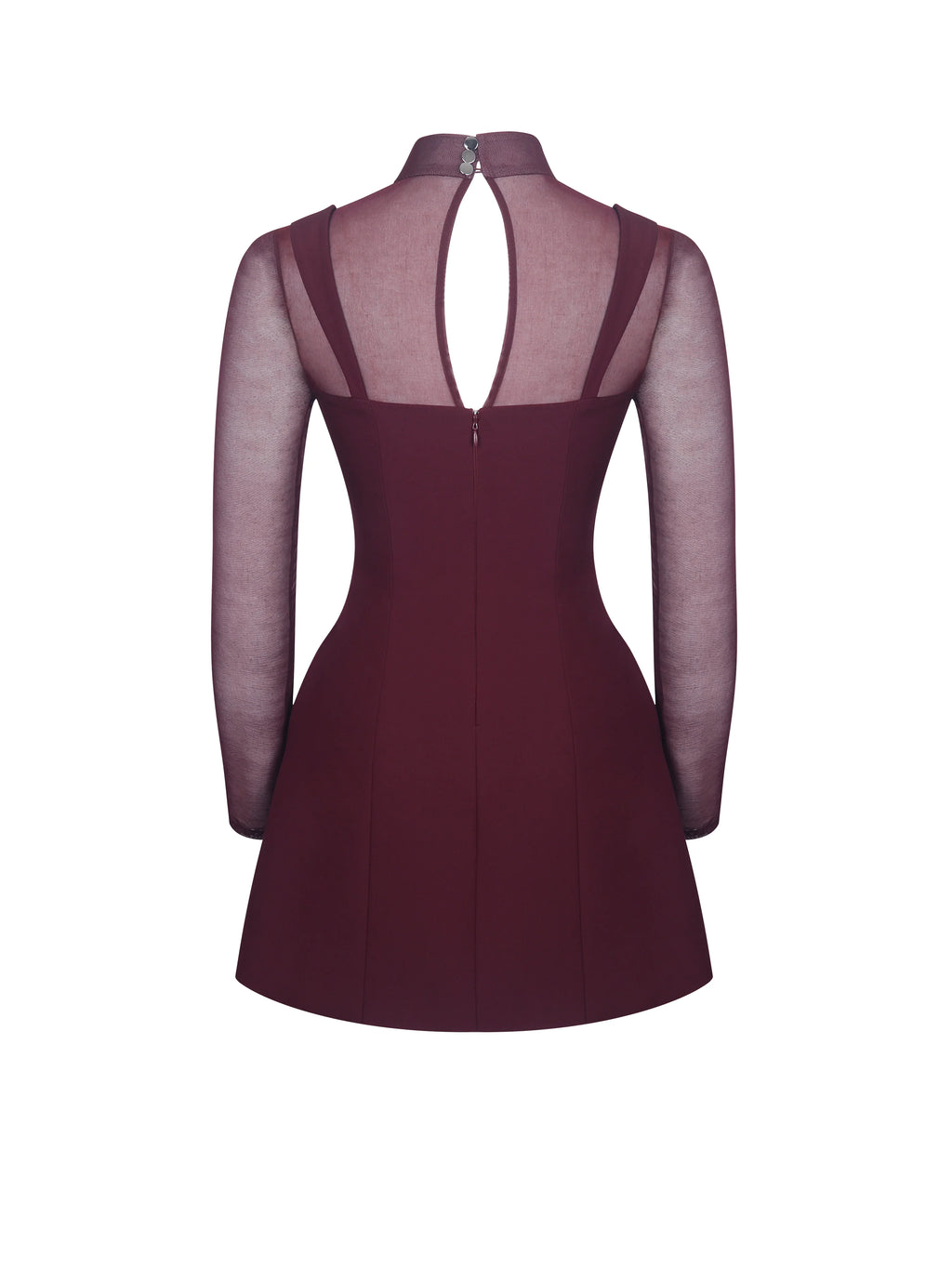 Natasha Burgundy Faux Two Piece Turtleneck Mini Dress