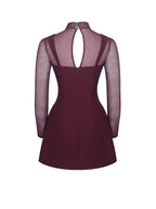 Natasha Burgundy Faux Two Piece Turtleneck Mini Dress