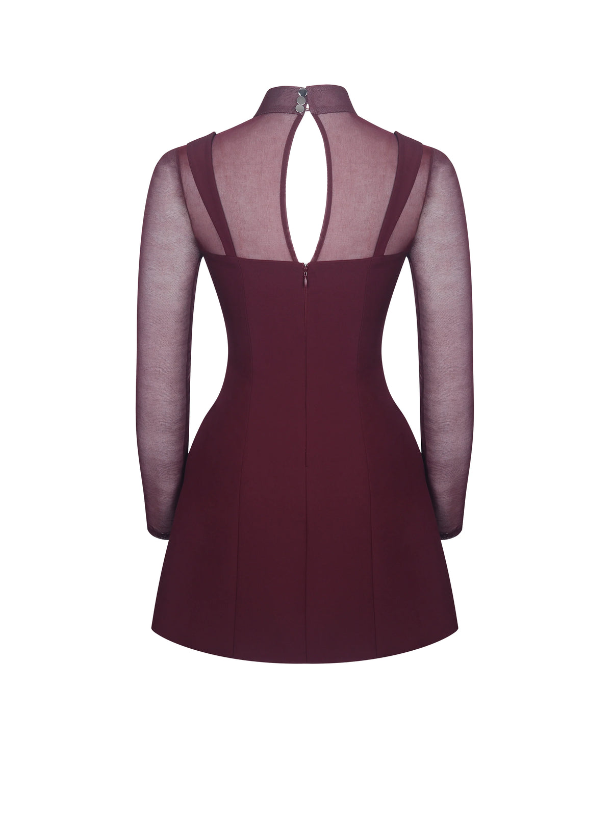 Natasha Burgundy Faux Two Piece Turtleneck Mini Dress