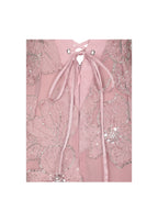 Raphaela Dusty Pink Beaded Floral Strapless Mermaid Maxi Dress
