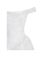 Tinsley White Jacquard Bardot Wedding Gown