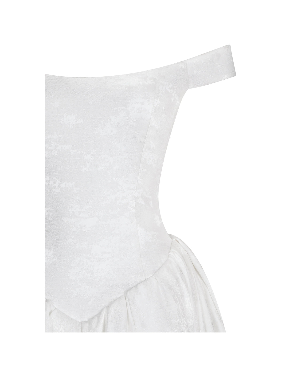 Tinsley White Jacquard Bardot Wedding Gown
