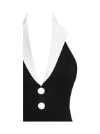 Raelyn Black and White Business Casual Maxi Dress