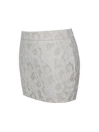 Wendy Beige Cotton Lace Low Rise Mini Skirt