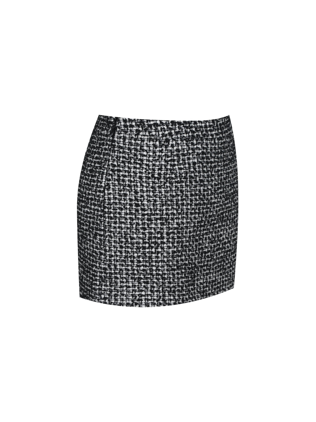 Sandra Black White Tweed Mini Skirt