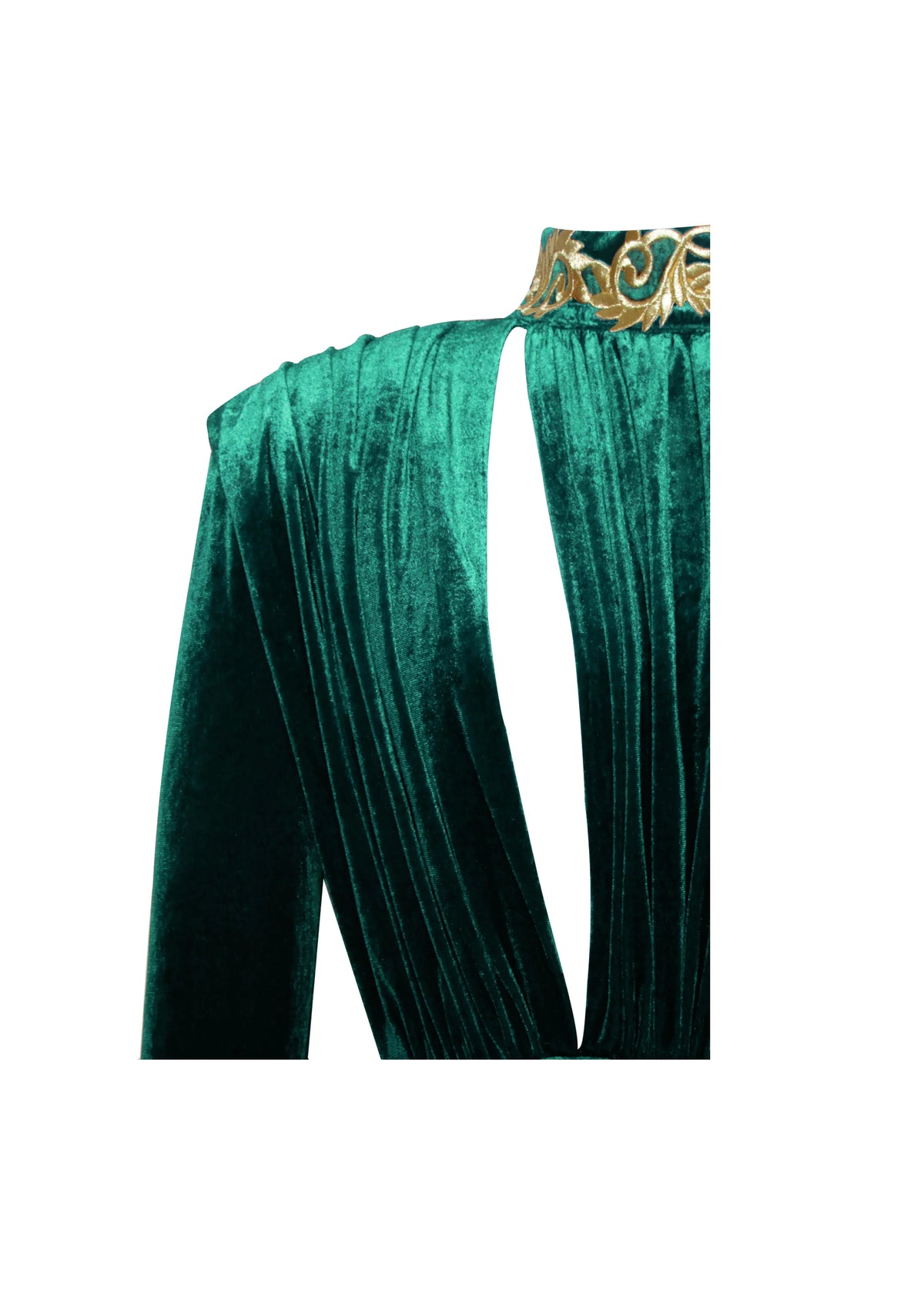 Zenaida Emerald Green Cutout High Slit Velvet Gown Archive Sale