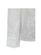 Quintina White Embroidered Cotton Gauze Button Down Shirt