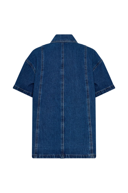 Maya Oversized Denim Shirt Dark Blue