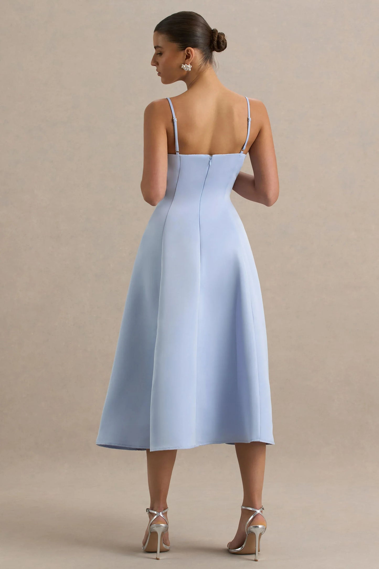Mally Powder Blue Sweetheart A Line Midi Dress