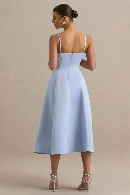 Mally Powder Blue Sweetheart A Line Midi Dress
