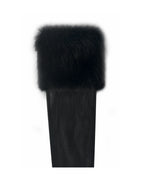 Eve Black Fur Trimmed Mesh Opera length Gloves