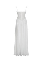 Ucille White Embroidered Chiffon Maxi Dress Archive Sale