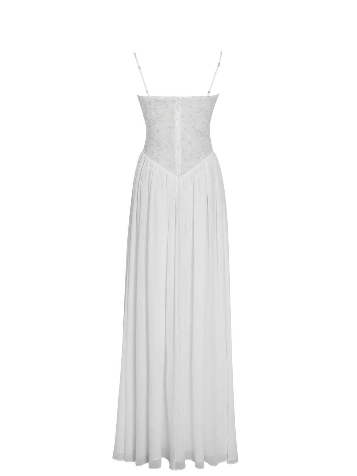 Ucille White Embroidered Chiffon Maxi Dress Archive Sale