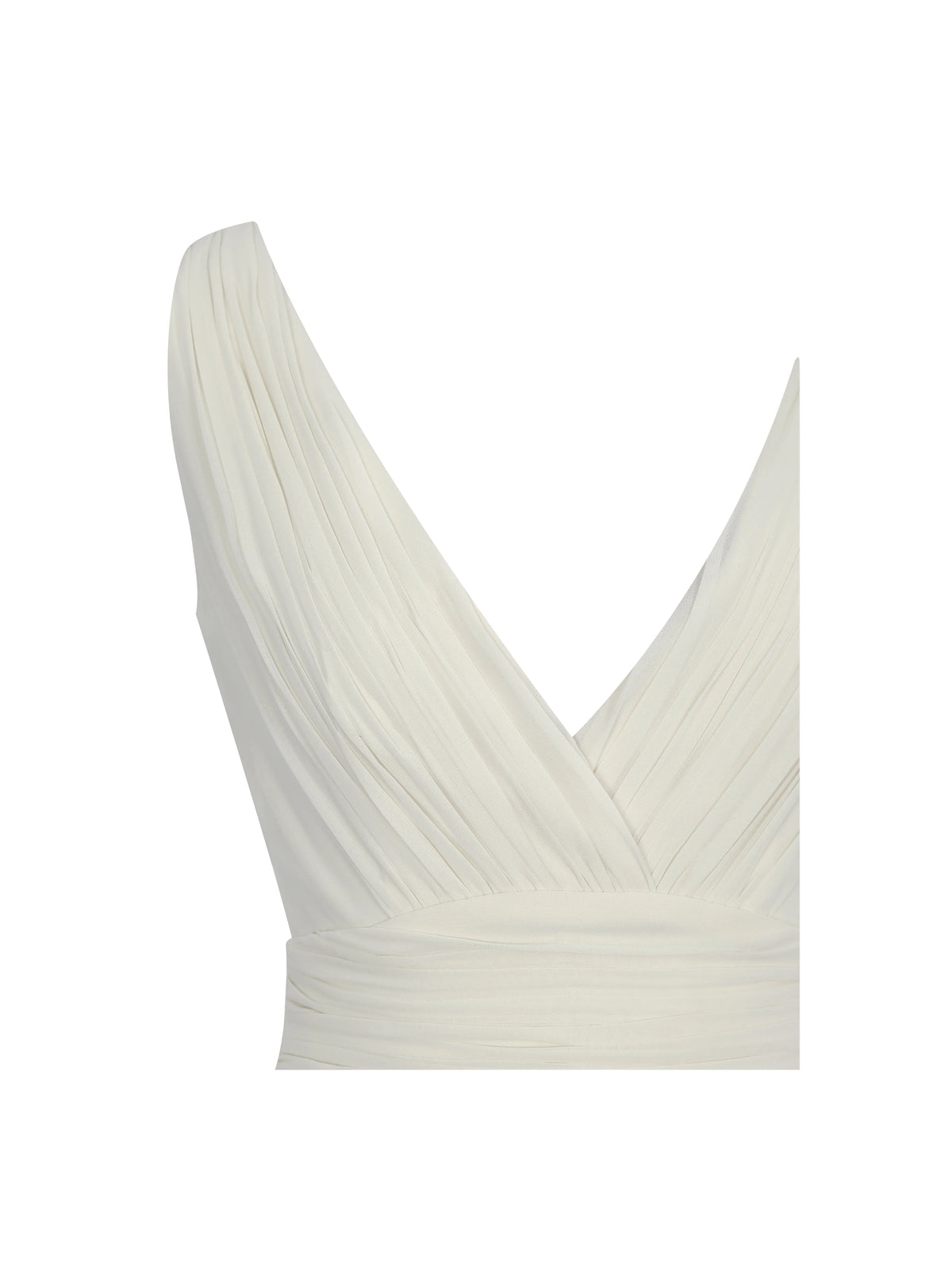Harper Ivory Ruched V Neck Jumpsuit with Scarf