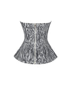 Petrina Zebra Linen Print Sleeveless Peplum Top