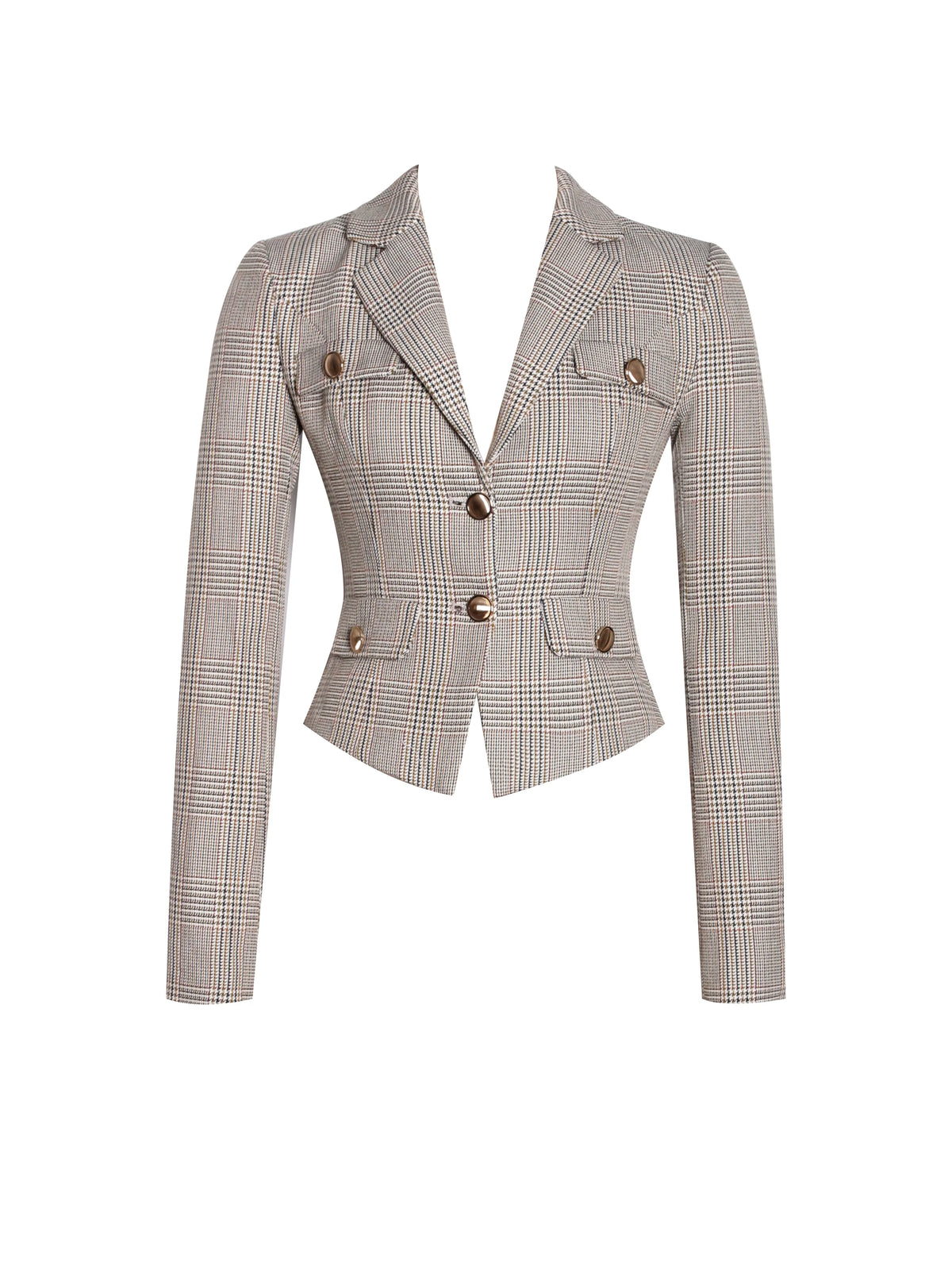 Oakley Brown Plaid Preppy Style Blazer Jacket