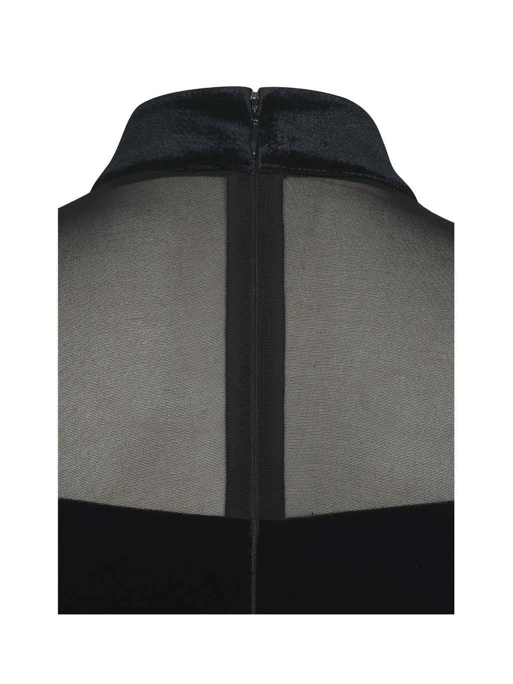 Blair Black Sheer Mock Neck Maxi Dress