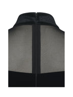 Blair Black Sheer Mock Neck Maxi Dress