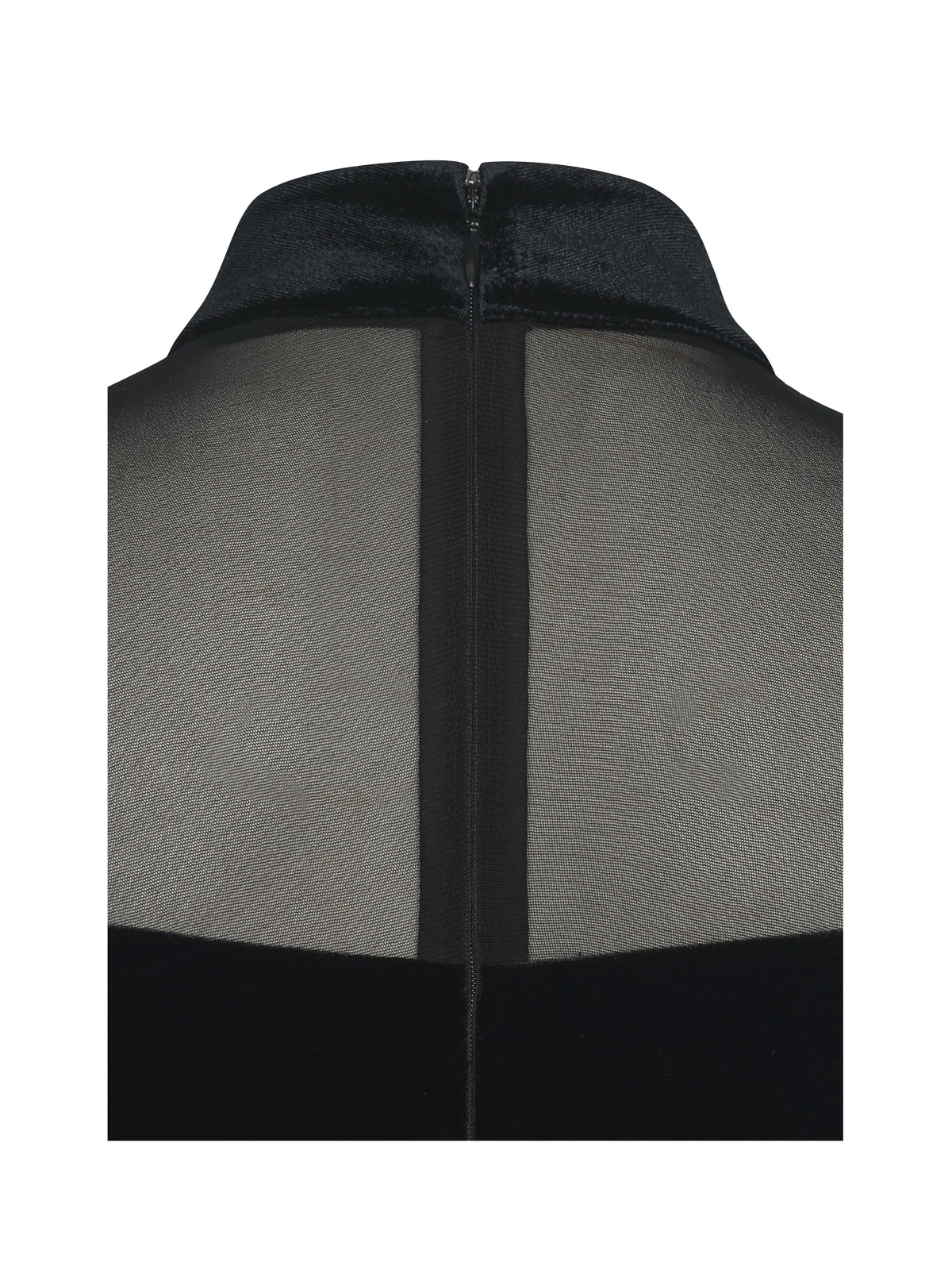 Blair Black Sheer Mock Neck Maxi Dress