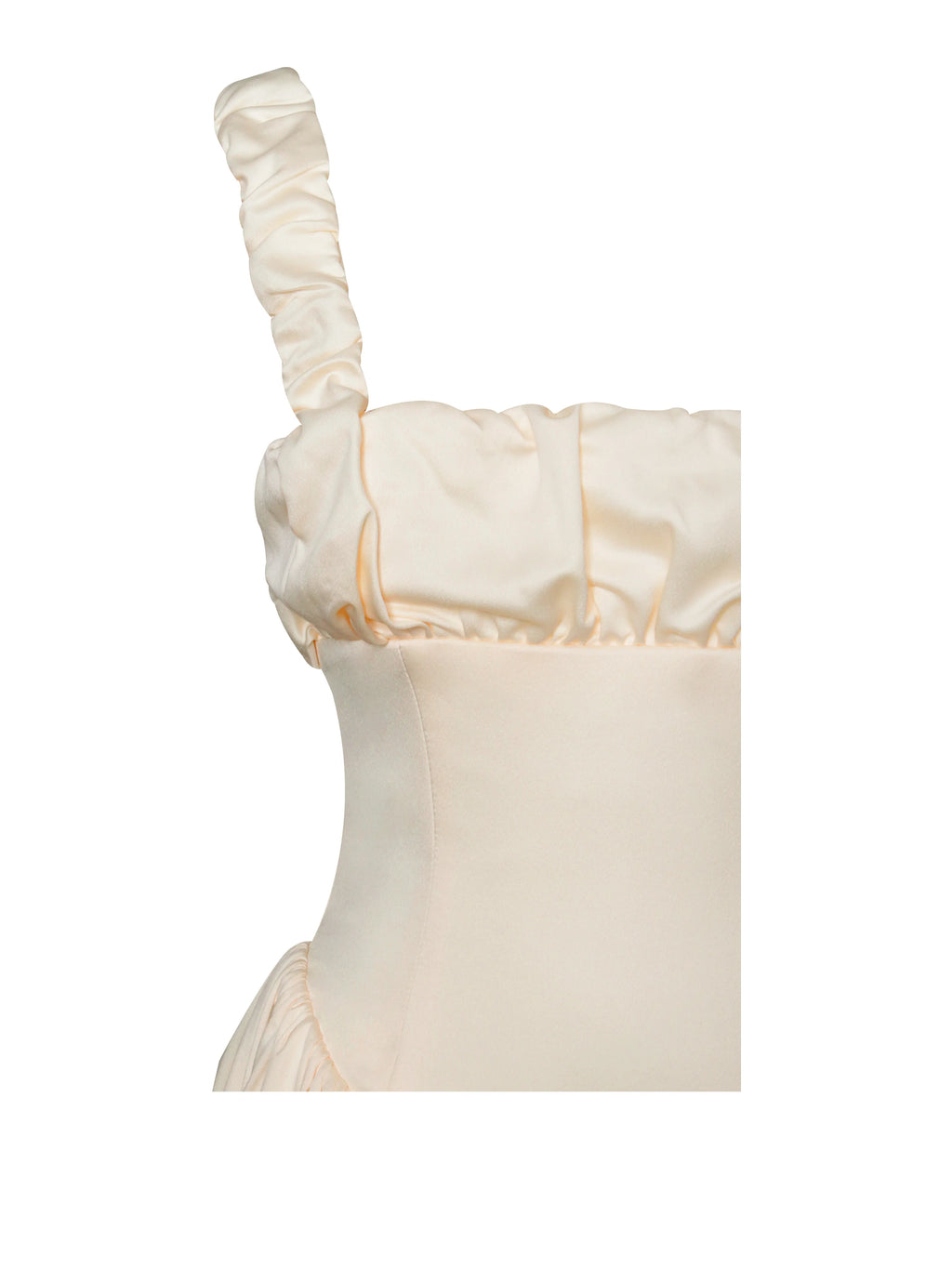 Noreen Egg White Satin Drop Waist Maxi Sundress Archive Sale