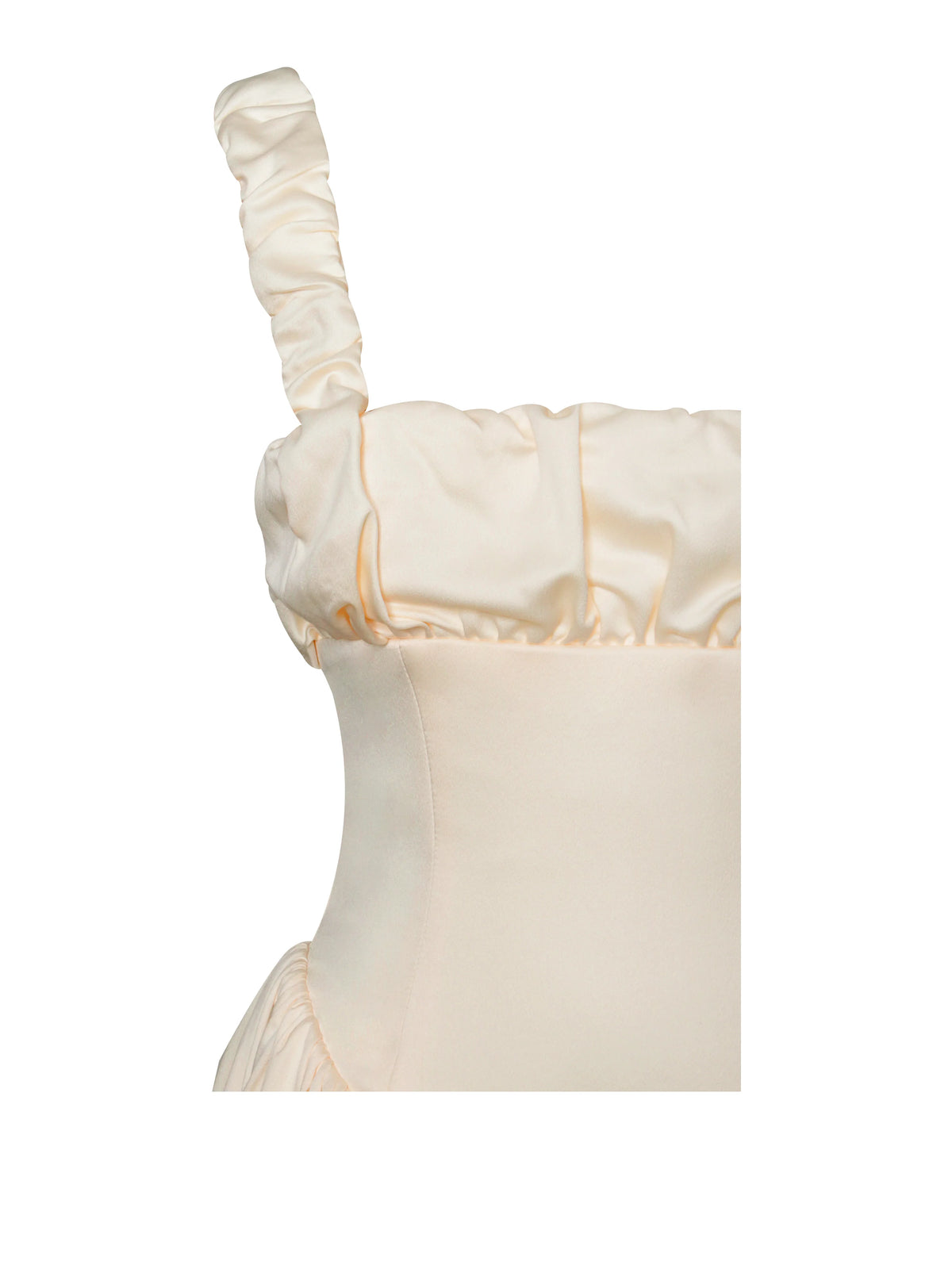 Noreen Egg White Satin Drop Waist Maxi Sundress Archive Sale