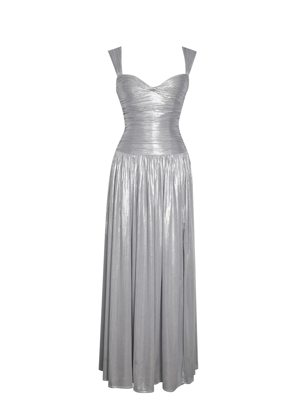 Palmer Silver Glitter Drop Waist Maxi Dress