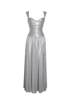 Palmer Silver Glitter Drop Waist Maxi Dress