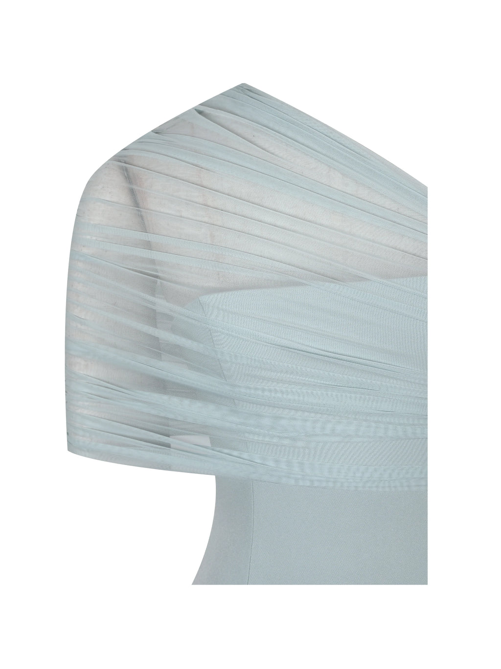 Phoebe Mint One Shoulder Ruched Mesh Mini Dress