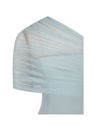 Phoebe Mint One Shoulder Ruched Mesh Mini Dress