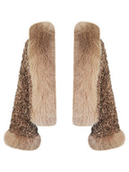 Jumbo Kali Camel Vegan Shearling Fur Trimmed Coat