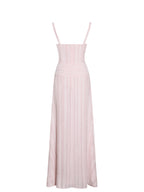 Mallory Baby Pink Stripe Jacquard High Slit Gown
