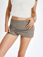 Osira Taupe Low Waisted Micro Skort