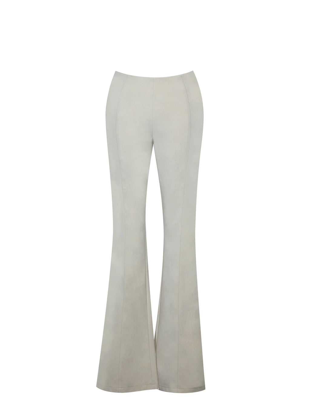 Adriana Cream Soft Leather Low Rise Boot Cut Pants