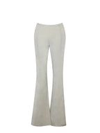 Adriana Cream Soft Leather Low Rise Boot Cut Pants