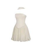 Valentina Butter Yellow Boned Curve Edge Peplum Mini Dress