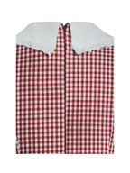 Nala Red Cotton Gingham Peterpan Collar Mini Dress