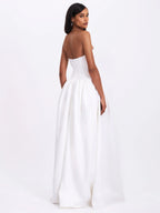 Naila Lace Trim Strapless Drop Waist Wedding Gown