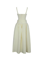 Tiana Butter Yellow Sweetheart Belted Midi Dress
