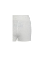 Sera White Wool Blend Ribbed Knit Mini Shorts