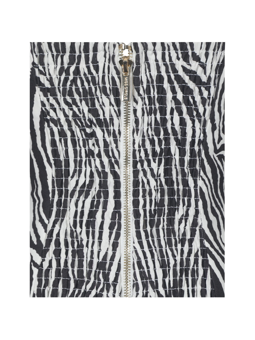 Petrina Zebra Linen Print Sleeveless Peplum Top