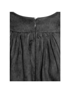 Jacqueline Backless Black Mini Puffy Suede Dress Archive Sale