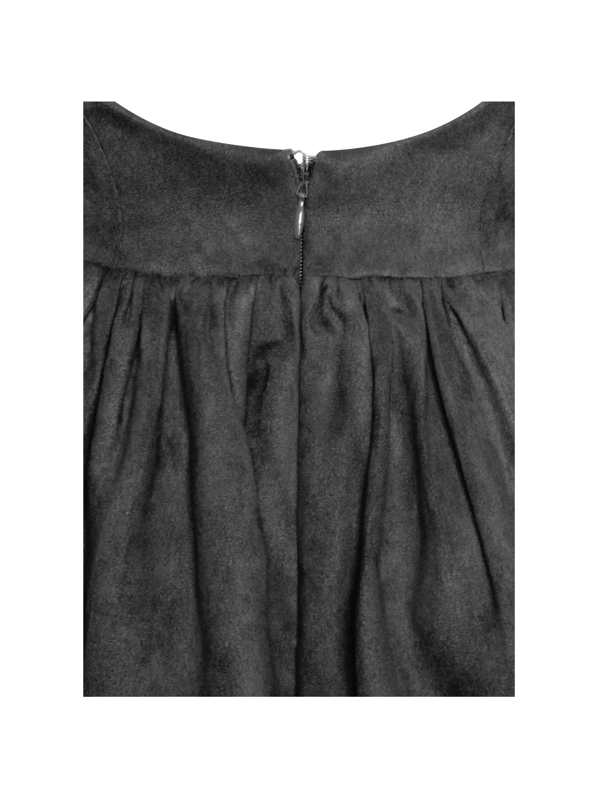 Jacqueline Backless Black Mini Puffy Suede Dress Archive Sale