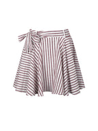 Xolani Red White Striped Linen Mini Skirt