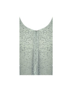 Wallie Mint Rhinestone Embellished Mesh Backless Gown