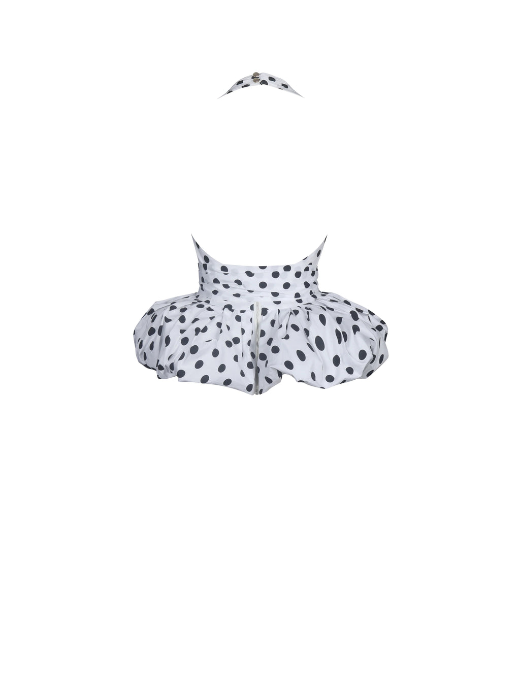 Ilene Polka Dot Cotton Poplin Bubble Hem Halter Top