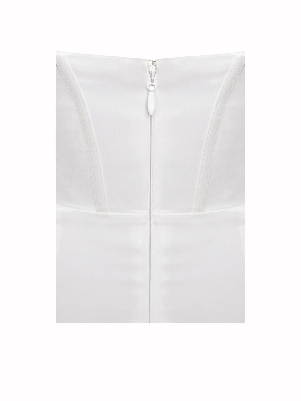 Lora White Crystal Embellished Mesh Satin Corset Gown