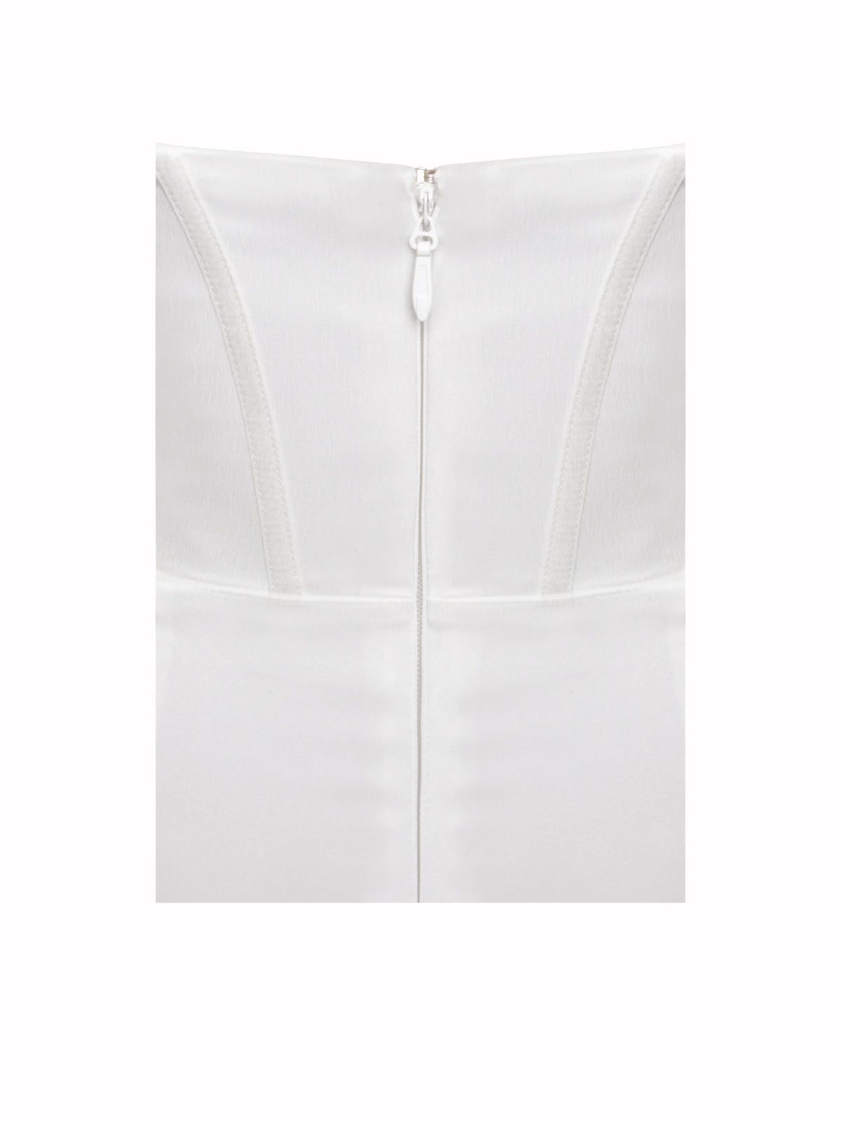 Lora White Crystal Embellished Mesh Satin Corset Gown