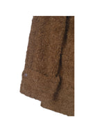 Marlow Chestnut Teddy Fur Funnel Collar Belted Mini Coat