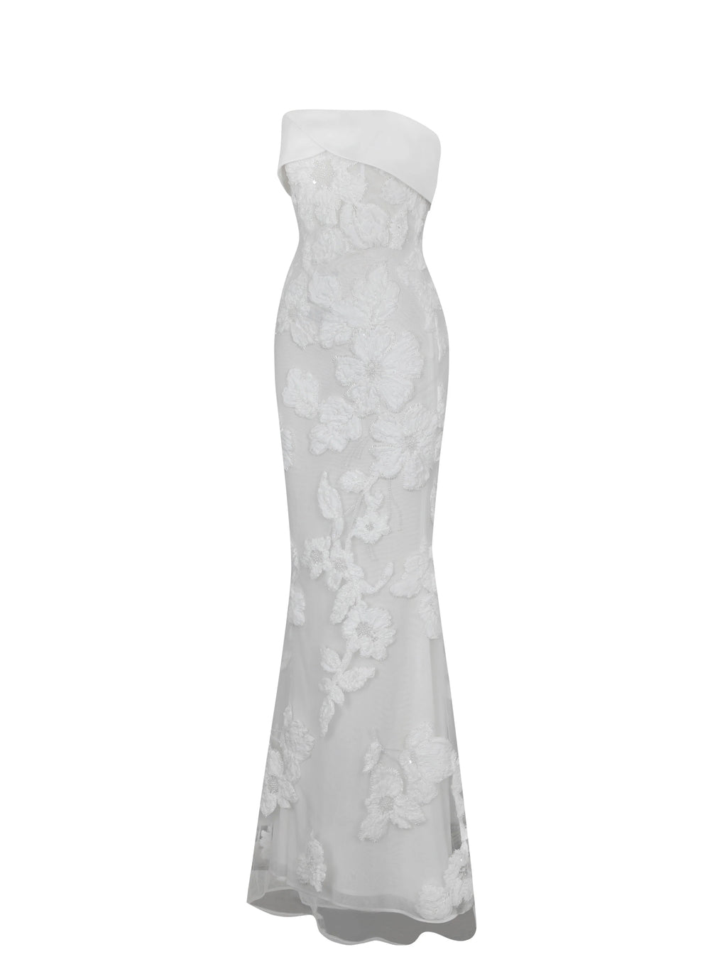 Raphaela White Floral Strapless Mermaid Wedding Dress