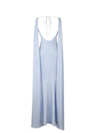 Eira Mist Blue Cowl Scarf Detail Mermaid Maxi Dress